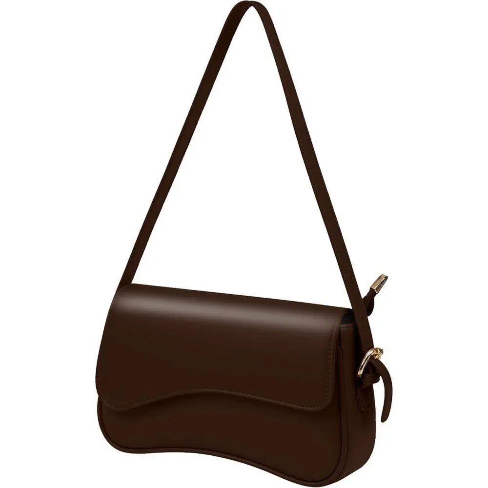 Shoulder Bag for Women Little Purse Hobo Bags Clutch Leather Handbags Brown Tote - Picture 2 of 8